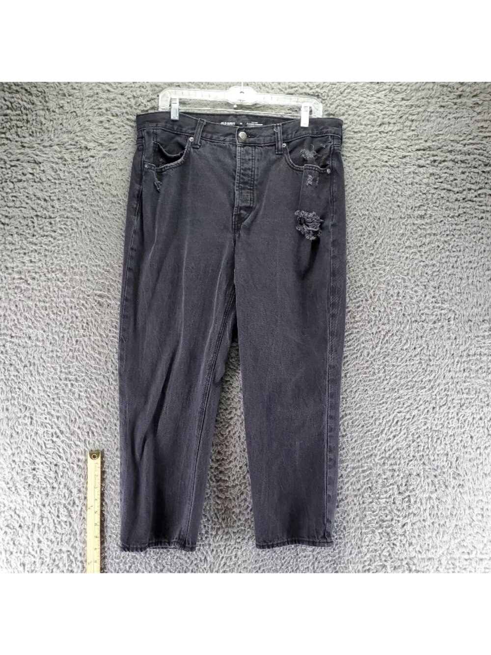 Old Navy Jeans Womens 12 Black High-Rise Slouchy Straight